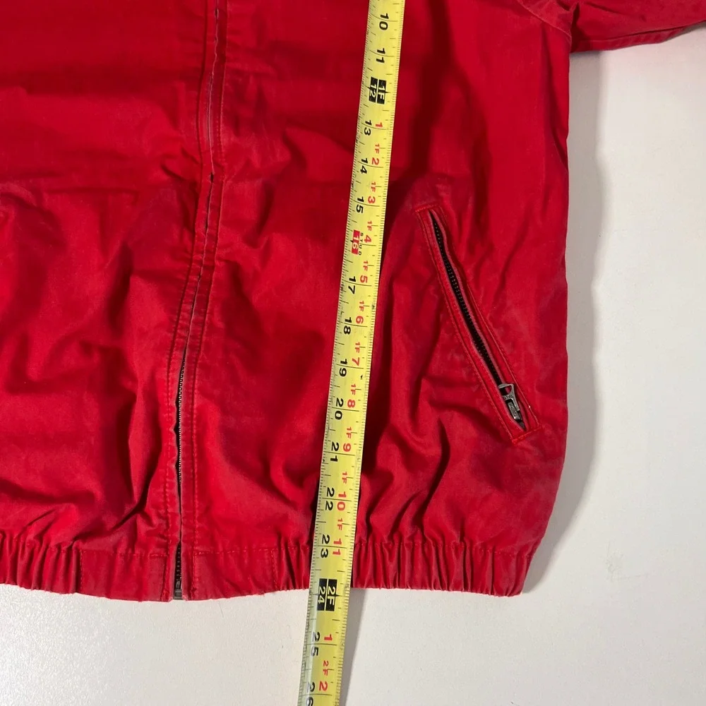 Polo Ralph Lauren Jacket Men XS Red Hooded Cotton Full Zip Classic Casual Preppy
